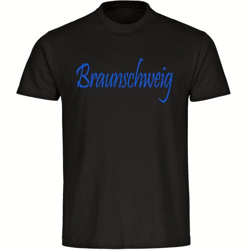 4068859205973 - multifanshop Herren T-Shirt - Braunschweig - Schriftzug - Druck blau - Männer