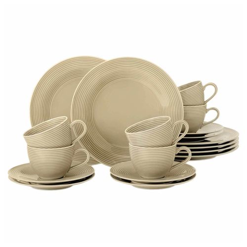 4052212090870 - Kaffeeservice SELTMANN WEIDEN Geschirr-Set Service Beat Geschirr-Sets Gr 18 tlg beige (sandbeige) Geschirr-Sets für 6 Personen wunderschöne Farbglasur Made in Germany 18 Teile