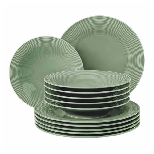 4052212090948 - Tafelservice SELTMANN WEIDEN Teller Set Geschirr-Set Beat Geschirr-Sets Gr 12 tlg grün (salbeigrün) Tafelservice wunderschöne Farbglasur Made in Germany 12 Teile für 6 Personen 4052212090948 - Tafelservice SELTMANN WEIDEN Teller Set Geschirr-Set Beat Geschirr-Sets Gr 12 tlg grün (salbeigrün) Tafelservice wunderschöne Farbglasur Made in Germany 12 Teile für 6 Personen