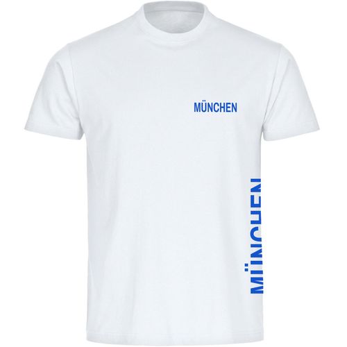 4068859021627 - multifanshop Herren T-Shirt - München blau - Brust & Seite - Druck blau - Männer