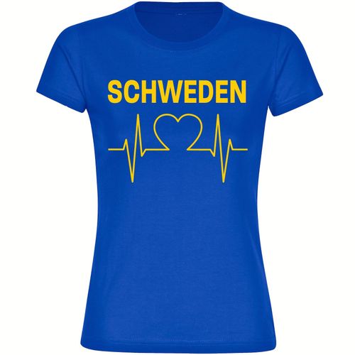 4068859492533 - multifanshop Damen T-Shirt - Schweden - Herzschlag - Druck gelb - Frauen 4068859492533 - multifanshop Damen T-Shirt - Schweden - Herzschlag - Druck gelb - Frauen