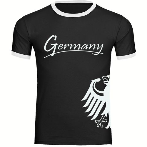 4068859367565 - multifanshop Kontrast T-Shirt - Germany - Adler seitlich - Druck weiß - Männer 4068859367565 - multifanshop Kontrast T-Shirt - Germany - Adler seitlich - Druck weiß - Männer