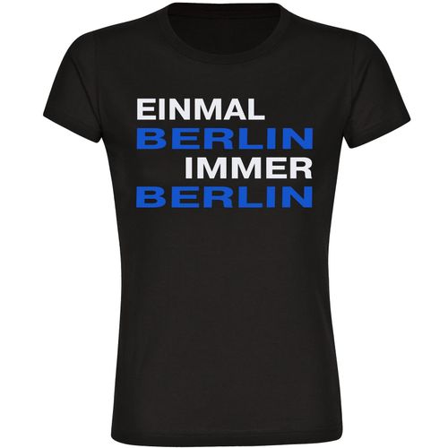 4068859056995 - multifanshop Damen T-Shirt - Berlin blau - Einmal Immer - Druck blau - Frauen
