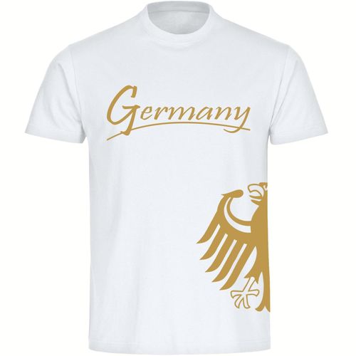 4068859359539 - multifanshop Kinder T-Shirt - Germany - Adler seitlich Gold - Druck gold metallic - Kind