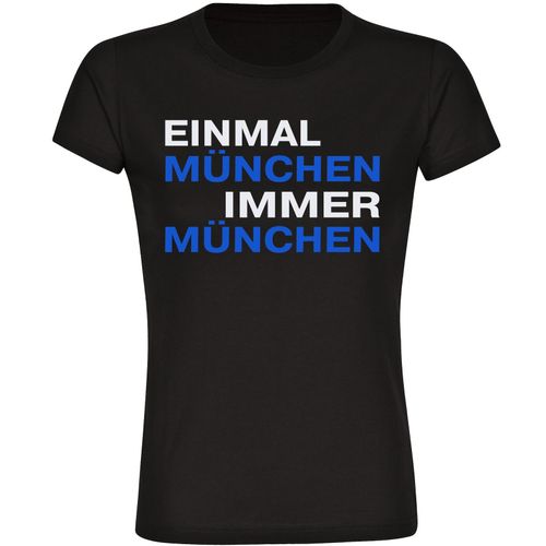 4068859058333 - multifanshop Damen T-Shirt - München blau - Einmal Immer - Druck blau - Frauen