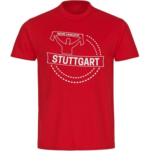 4068859142711 - multifanshop Herren T-Shirt - Stuttgart - Meine Fankurve - Druck weiß - Männer
