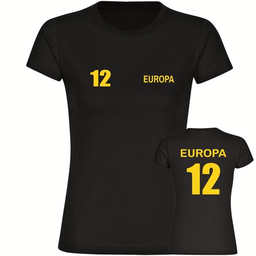 4068859303143 - multifanshop Damen T-Shirt - Europa - Trikot Nummer 12 - Druck gelb - Frauen 4068859303143 - multifanshop Damen T-Shirt - Europa - Trikot Nummer 12 - Druck gelb - Frauen
