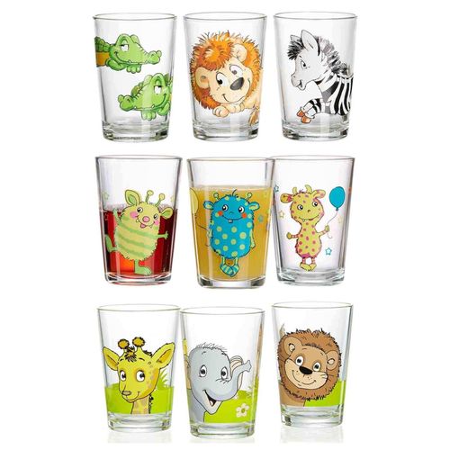 4260762067741 - Kindergläser verschiedene Motive 205 ml 9er Set 4260762067741 - Kindergläser verschiedene Motive 205 ml 9er Set