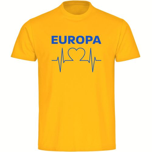 4068859302573 - multifanshop Herren T-Shirt - Europa - Herzschlag - Druck blau - Männer