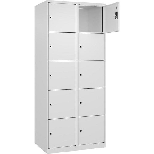 4068192004790 - 5er-Schließfachschrank Evolo PLUS 2 Abteile weiß B 800 mm 10 Fächer mit Bodengleitern Zylinderschloss 4068192004790 - 5er-Schließfachschrank Evolo PLUS 2 Abteile weiß B 800 mm 10 Fächer mit Bodengleitern Zylinderschloss