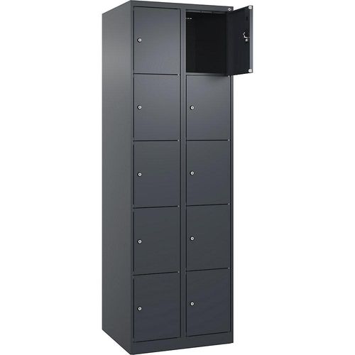 4068192003403 - 5er-Schließfachschrank Evolo PLUS 2 Abteile grau B 600 mm 10 Fächer mit Bodengleitern Zylinderschloss 4068192003403 - 5er-Schließfachschrank Evolo PLUS 2 Abteile grau B 600 mm 10 Fächer mit Bodengleitern Zylinderschloss