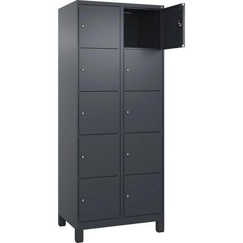4068192014652 - 5er-Schließfachschrank Evolo PLUS 2 Abteile grau B 800 mm 10 Fächer mit breiten Füßen Zylinderschloss 4068192014652 - 5er-Schließfachschrank Evolo PLUS 2 Abteile grau B 800 mm 10 Fächer mit breiten Füßen Zylinderschloss