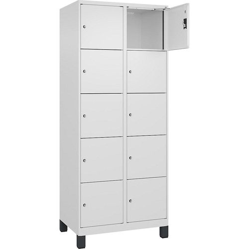 4068192014690 - 5er-Schließfachschrank Evolo PLUS 2 Abteile weiß B 800 mm 10 Fächer mit breiten Füßen Zylinderschloss 4068192014690 - 5er-Schließfachschrank Evolo PLUS 2 Abteile weiß B 800 mm 10 Fächer mit breiten Füßen Zylinderschloss