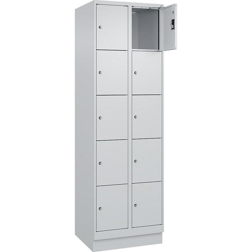 4068192023173 - 5er-Schließfachschrank Evolo PLUS 2 Abteile lichtgrau B 600 mm 10 Fächer mit Bodensockel Zylinderschloss 4068192023173 - 5er-Schließfachschrank Evolo PLUS 2 Abteile lichtgrau B 600 mm 10 Fächer mit Bodensockel Zylinderschloss