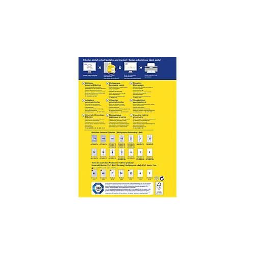 4004182047439 - AVERY Zweckform L4743REV-25 Ablösbare Universaletiketten DIN A4 Weiß 991 x 423 mm 30 Blatt à 12 Etiketten