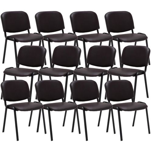 4251756402884 - 12er Set Besucherstuhl Ken Kunstleder I Stapelstuhl Mit Robustem Metallgestell I Polsterstuhl Mit Rückenlehne