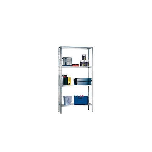 4004514107152 - Steckregal im Baukastensystem Grundregal 4 verstellbare Fachböden B 800 x T 300 x H 1500 mm Stahl verzinkt silber 4004514107152 - Steckregal im Baukastensystem Grundregal 4 verstellbare Fachböden B 800 x T 300 x H 1500 mm Stahl verzinkt silber