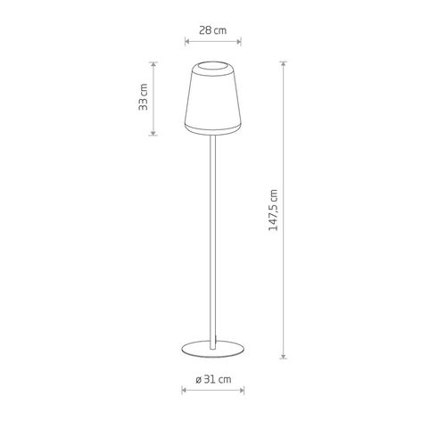 5903139101059 - Stehleuchte Patio IP44 grafit weiß Höhe 148 cm