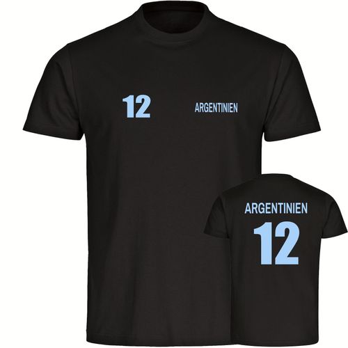4068859274191 - multifanshop Kinder T-Shirt - Argentinien - Trikot Nummer 12 - Druck hellblau - Kind 4068859274191 - multifanshop Kinder T-Shirt - Argentinien - Trikot Nummer 12 - Druck hellblau - Kind