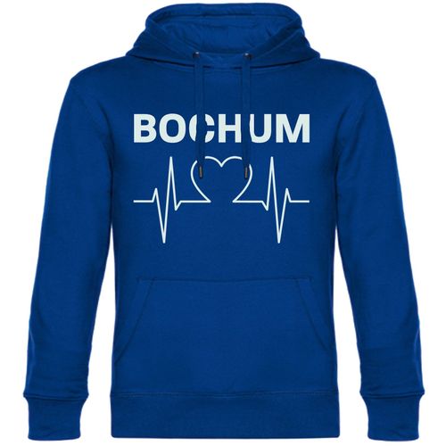 4068859034757 - multifanshop Kapuzen Sweatshirt - Bochum - Herzschlag - Druck weiß - Hoodie