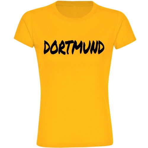 4068859490720 - multifanshop® Damen T-Shirt - Dortmund - Textmarker - Druck schwarz - Frauen