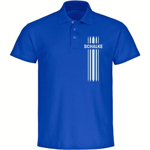 4068859004590 - multifanshop Poloshirt - Schalke - Streifen - Druck weiß - Polo 4068859004590 - multifanshop Poloshirt - Schalke - Streifen - Druck weiß - Polo