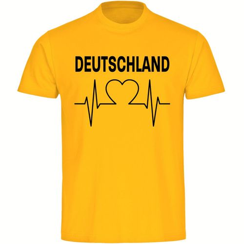 4068859249243 - multifanshop Herren T-Shirt - Deutschland - Herzschlag - Druck schwarz - Männer