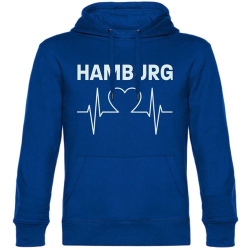 4068859011536 - multifanshop Kapuzen Sweatshirt - Hamburg - Herzschlag - Druck weiß - Hoodie