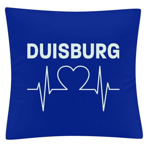 4068859037369 - multifanshop Kissenbezug - Duisburg - Herzschlag - Druck weiß - Kissen