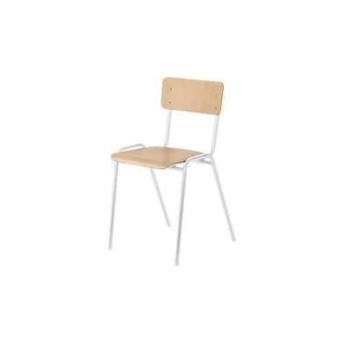 8697837515269 - Stapelstuhl Ceha® CS 3 stapelbar bis 15 Stück ohne Armlehnen Sperrholz & Stahlrohr pulverbeschichtet B 385 x T 390 x H 490 mm Buche lichtgrau