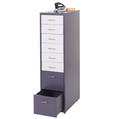 4057651426358 - Rollcontainer Preston T851 Schubladenschrank Stahlschrank 110x28x41cm 8 Schubladen ~ dunkelgrau weiß-dunkelgrau 4057651426358 - Rollcontainer Preston T851 Schubladenschrank Stahlschrank 110x28x41cm 8 Schubladen ~ dunkelgrau weiß-dunkelgrau