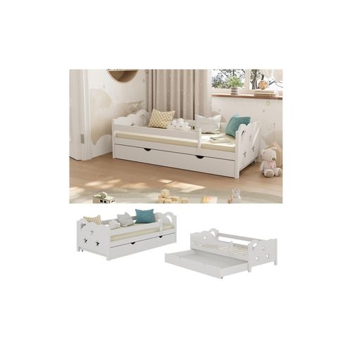 4066731272389 - Livinity Kinderbett Einzelbett Juniorbett Jessica Weiß 160x80 cm modern Kinderzimmer Bett Bettschublade Rausfallschutz 4066731272389 - Livinity Kinderbett Einzelbett Juniorbett Jessica Weiß 160x80 cm modern Kinderzimmer Bett Bettschublade Rausfallschutz