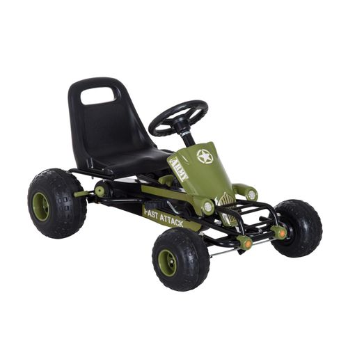 4250871252244 - Kinder Tretauto mit Handbremse grün 99 x 65 x 56 cm (LxBxH) Go Kart Tretfahrzeug Kinderfahrzeug Spielzeug