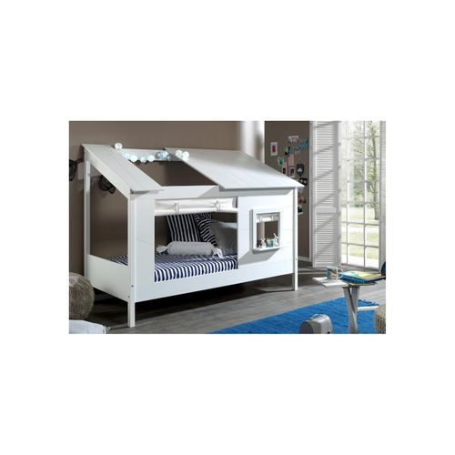 5420070231817 - VIPACK - Baumhaus Bett 90 x 200 cm Liegefläche inkl Vorhang Set offenes Dach in Weiß 5420070231817 - VIPACK - Baumhaus Bett 90 x 200 cm Liegefläche inkl Vorhang Set offenes Dach in Weiß
