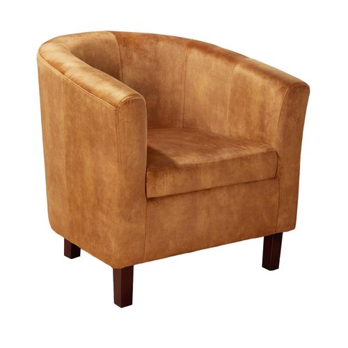 4251561907802 - riess-ambiente Sessel HEMINGWAY - senfgelb Samt Armlehnen Cocktailsessel Rundum Bezug Massivholz