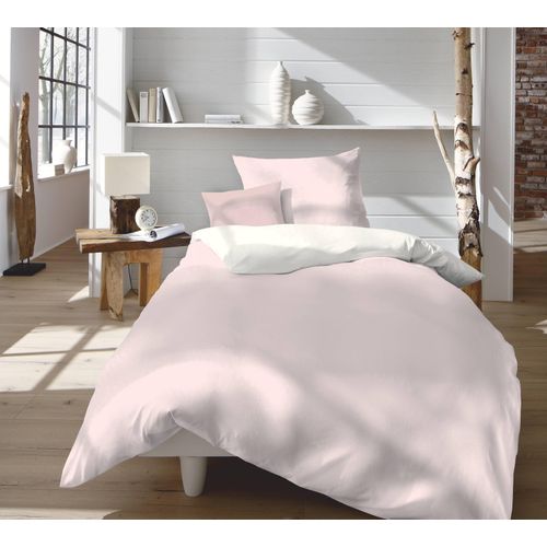 4043202611793 - Wendebettwäsche FLEURESSE Provence W Bettwäsche Gr B L 135 cm x 200 cm (1 St) B L 80 cm x 80 cm (1 St) Halbleinen rosa (pink creme) Bettwäsche 135x200 cm