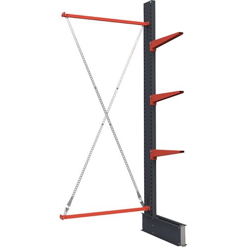 4061753287526 - Kragarmregal Attillo schwer einseitig HxB 3000 x 1500 mm Kragarm 600 mm Anbauregal kaiserkraft