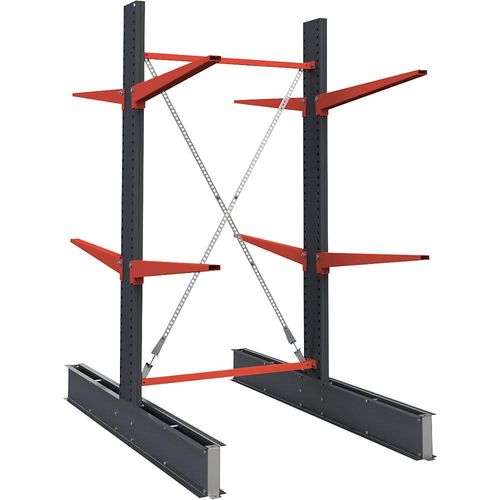 4061753286857 - Kragarmregal Attillo schwer doppelseitig HxB 2500 x 1500 mm Kragarm 1000 mm Grundregal kaiserkraft 4061753286857 - Kragarmregal Attillo schwer doppelseitig HxB 2500 x 1500 mm Kragarm 1000 mm Grundregal kaiserkraft