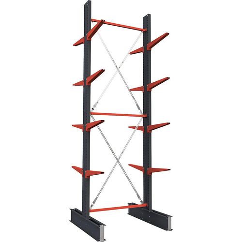 4061753287205 - Kragarmregal Attillo schwer doppelseitig HxB 4000 x 1000 mm Kragarm 600 mm Grundregal kaiserkraft