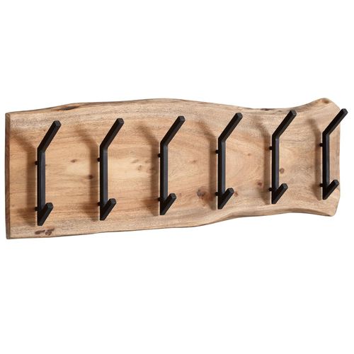 4251757704604 - Design Wandgarderobe Akazie Massivholz Metall 100 x 29 x 125 cm Hakenleiste Flurgarderobe Wand Garderobe Holz - Finebuy 4251757704604 - Design Wandgarderobe Akazie Massivholz Metall 100 x 29 x 125 cm Hakenleiste Flurgarderobe Wand Garderobe Holz - Finebuy