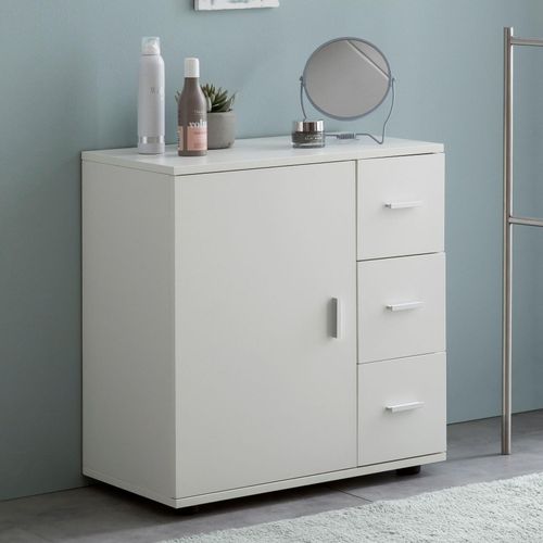 4250950292062 - Badschrank FB52416 Weiß 60x655x33 cm Midi-Schrank mit Tür & Schubladen Kleiner Beistellschrank Matt Badregal Schmal Freistehend Badezimmerkommode 4250950292062 - Badschrank FB52416 Weiß 60x655x33 cm Midi-Schrank mit Tür & Schubladen Kleiner Beistellschrank Matt Badregal Schmal Freistehend Badezimmerkommode