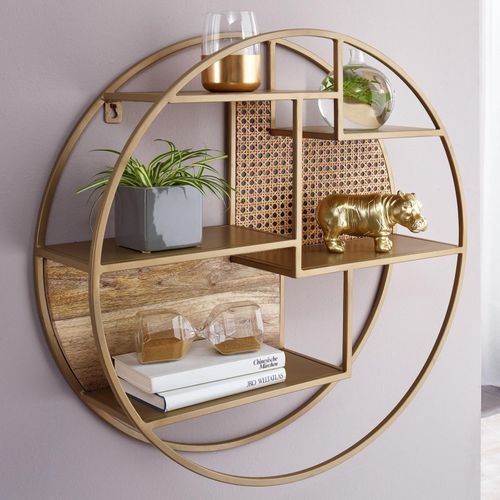 4251757705687 - Wandregal Rattan 62x62x17 cm Hängeregal Massivholz Metall Industrial Schweberegal Wiener Geflecht Rund Wand Regal Hängend Offen Wohnzimmer 4251757705687 - Wandregal Rattan 62x62x17 cm Hängeregal Massivholz Metall Industrial Schweberegal Wiener Geflecht Rund Wand Regal Hängend Offen Wohnzimmer