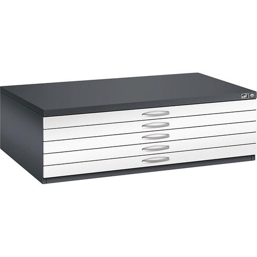 4067521476758 - Zeichnungsschrank DIN A0 5 Schubladen Höhe 420 mm schwarzgrau verkehrsweiß C+P 4067521476758 - Zeichnungsschrank DIN A0 5 Schubladen Höhe 420 mm schwarzgrau verkehrsweiß C+P