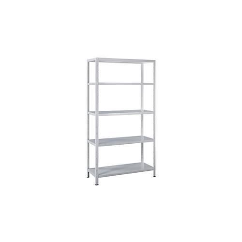 4004514121608 - Steckregal Stecksystem-Grundregal Regale Metall weiß 2000x1000x350 mm 5 Böden Gr B H T 100 cm x 200 cm x 35 cm weiß Werkstatt-Regale