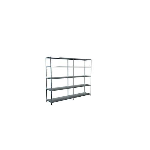4004514122940 - Steckregal Stecksystem Grund- und Anbauregal Regale Metall verzinkt 2000x2400x500 mm 10 Böden Gr B H T 240 cm x 200 cm x 50 cm silberfarben Werkstatt-Regale 4004514122940 - Steckregal Stecksystem Grund- und Anbauregal Regale Metall verzinkt 2000x2400x500 mm 10 Böden Gr B H T 240 cm x 200 cm x 50 cm silberfarben Werkstatt-Regale