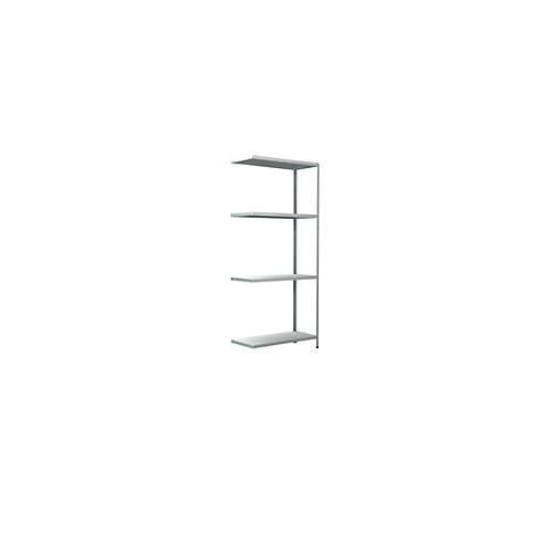 4004514107275 - Anbauregal Steck-Anbauregal Regale Metall weiß 1800x800x350 mm 4 Böden Gr B H T 80 cm x 180 cm x 35 cm weiß Werkstatt-Regale