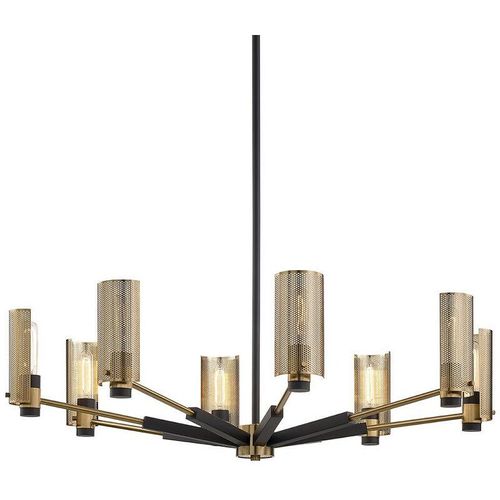 0782042228924 - Hudson Valley Lighting - Pilsen 8-flammiger Kronleuchter Carb Black mit satinierten Nick-Akzenten Stahl 0782042228924 - Hudson Valley Lighting - Pilsen 8-flammiger Kronleuchter Carb Black mit satinierten Nick-Akzenten Stahl