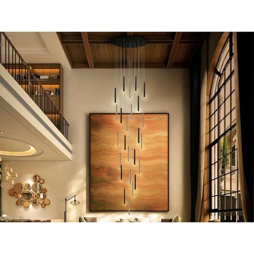 8435435331214 - Schuller Lighting - Schuller Varas Cluster Drop Ultra Slim 14 Light Dimmable Suspension 5 Meter Max Hängeleuchte Gold & Mattschwarzes Finish