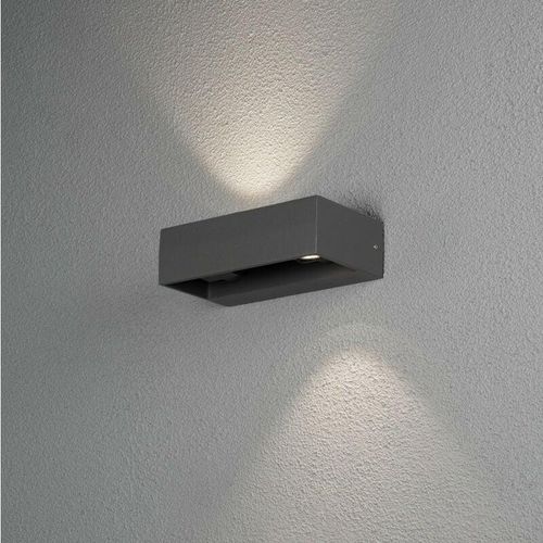 7318307858372 - Monza Outdoor Moderne Up Down Wandleuchte 2x 6W led Dunkelgrau IP54 - Konstsmide