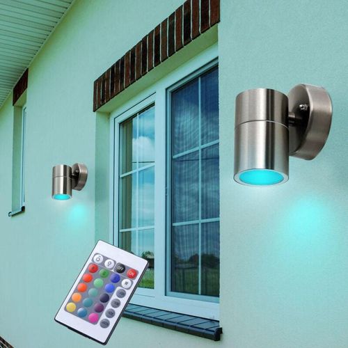 3800170227705 - Wandlampe dimmbar mit Fernbedienung LED Wandlaterne Außenleuchte Haustürlampe Gartenleuchte RGB Farbwechsel 4W 300lm warmweiß DxH 85x118 cm 2er 3800170227705 - Wandlampe dimmbar mit Fernbedienung LED Wandlaterne Außenleuchte Haustürlampe Gartenleuchte RGB Farbwechsel 4W 300lm warmweiß DxH 85x118 cm 2er